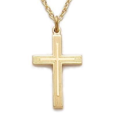 Men's Cross within Cross Gold Necklace - 18" Chain - Saint-Mike.org