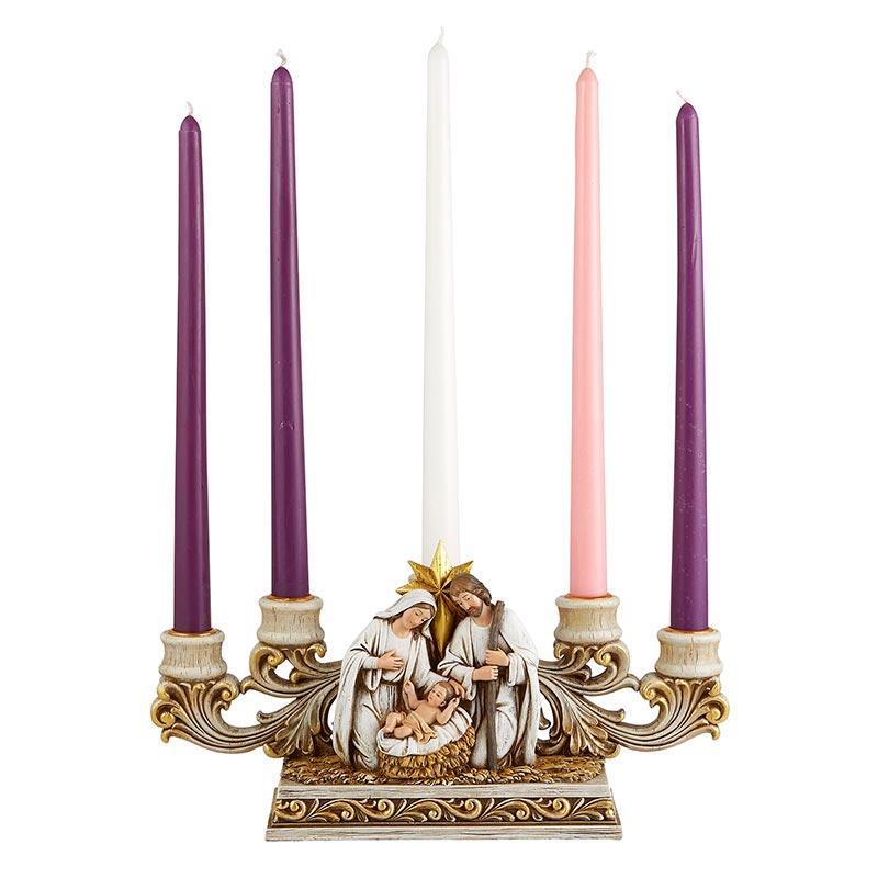 Nativity Advent Candle Holder - 6" H - Saint-Mike.org