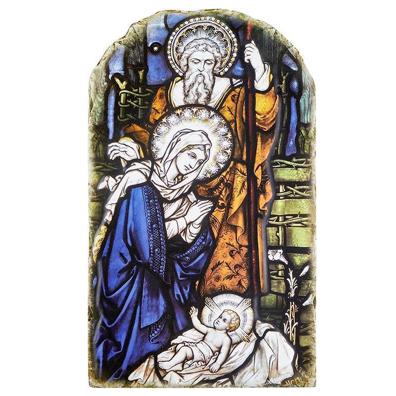 Nativity Arched Tile Plaque (Marco Sevelli Collection) - 15" H - Saint-Mike.org