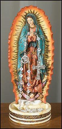 Our Lady of Guadalupe Rosary Holder - 8" H - Saint-Mike.org
