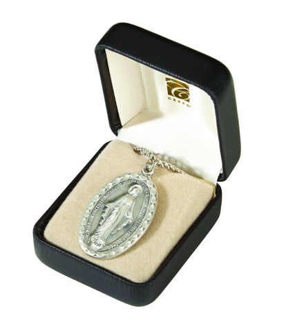 Miraculous Pewter Medal Pendant Necklace (Heritage Collection) - 18" Chain - Saint-Mike.org