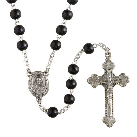 Men's Italian Wooden Rosary (Black) - Saint-Mike.org