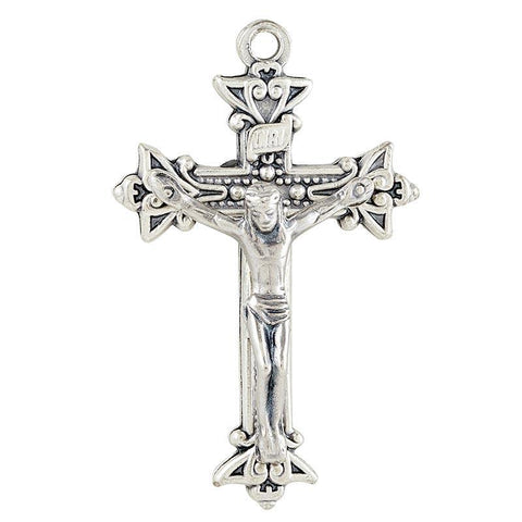 Pewter Crucifix Necklace (Heritage Collection) - 18" Chain - Saint-Mike.org