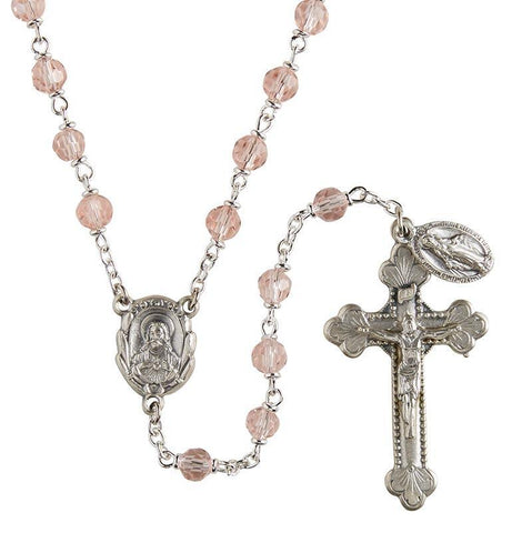 Vienna Collection Lock-Link Rosary (Rose) - 6mm Bead - Saint-Mike.org