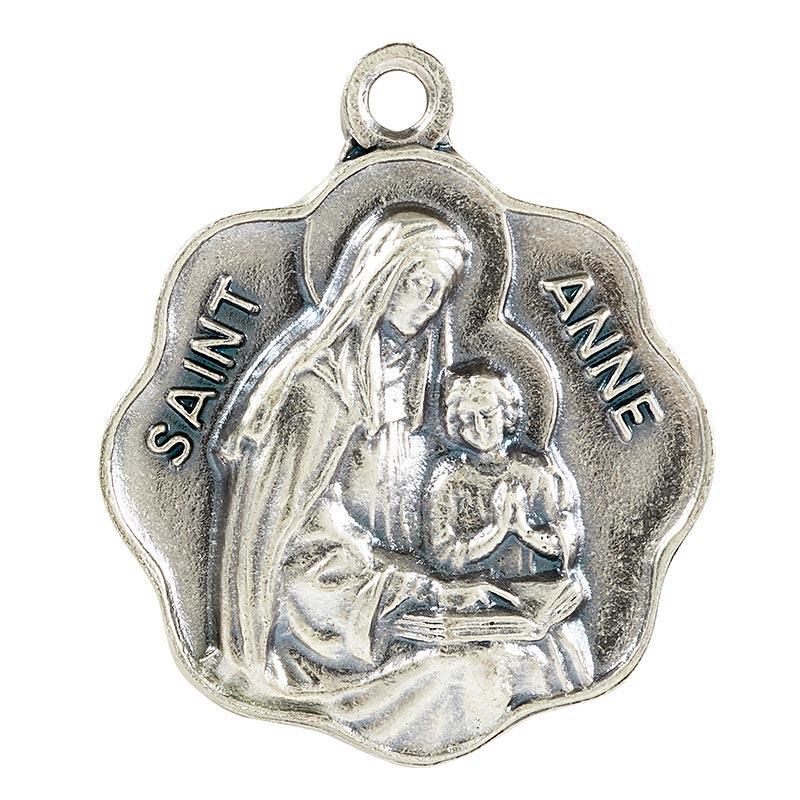 St Anne Pendant Pewter Necklace (Heritage Collection) - 18" Chain - Saint-Mike.org