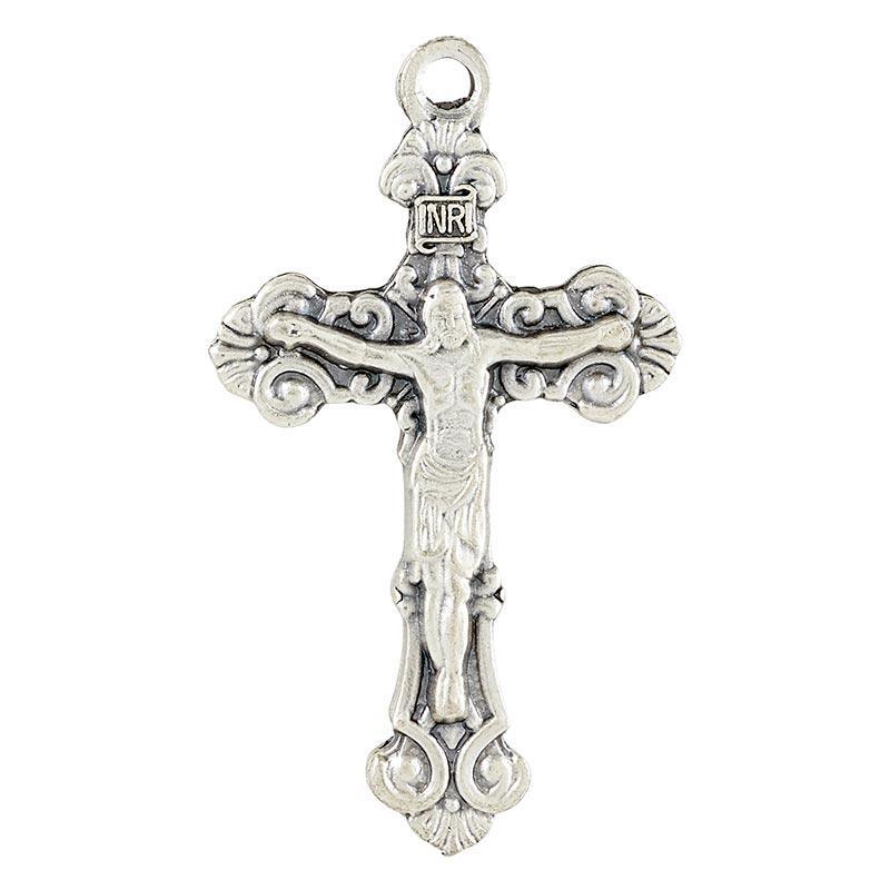 Ornate Pewter Crucifix Necklace (Heritage Collection) - 18" Chain - Saint-Mike.org