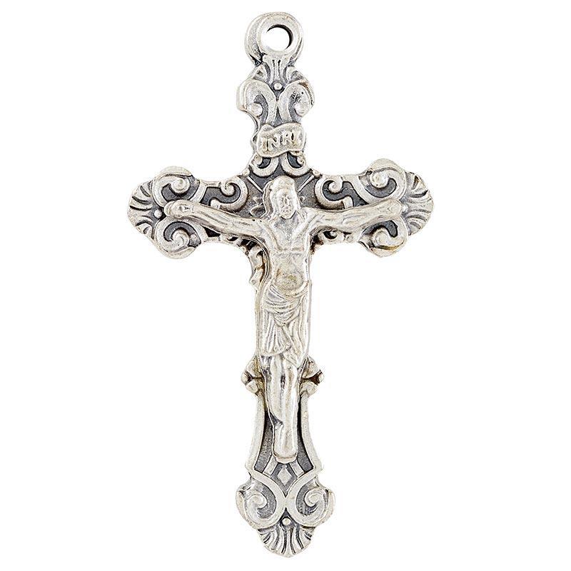 Pewter Crucifix Necklace (Heritage Collection) - 24" Chain - Saint-Mike.org