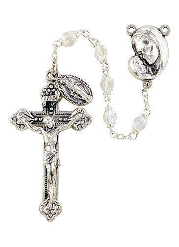 Mother's Embrace Italian Lock-Link Rosary (Crystal) - 6mm Bead - Saint-Mike.org