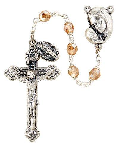 Mother's Embrace Italian Lock-Link Rosary (Gold) - 6mm Bead - Saint-Mike.org