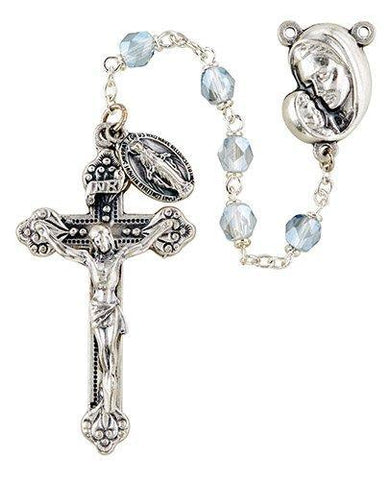 Mother's Embrace Italian Lock-Link Rosary (Silver) - 6mm Bead - Saint-Mike.org