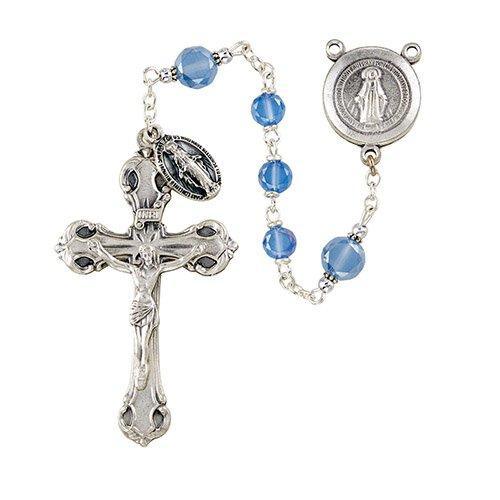Austrian Crystal Italian Lock-Link Rosary (Cielo) - 6mm Bead - Saint-Mike.org