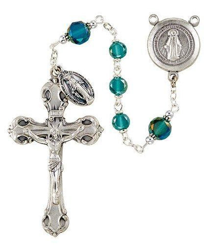 Austrian Crystal Italian Lock-Link Rosary (Emerald) - 6mm Bead - Saint-Mike.org