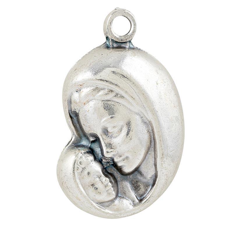 Madonna and Child Pewter Pendant Necklace (Heritage Collection) - 20" Chain - Saint-Mike.org
