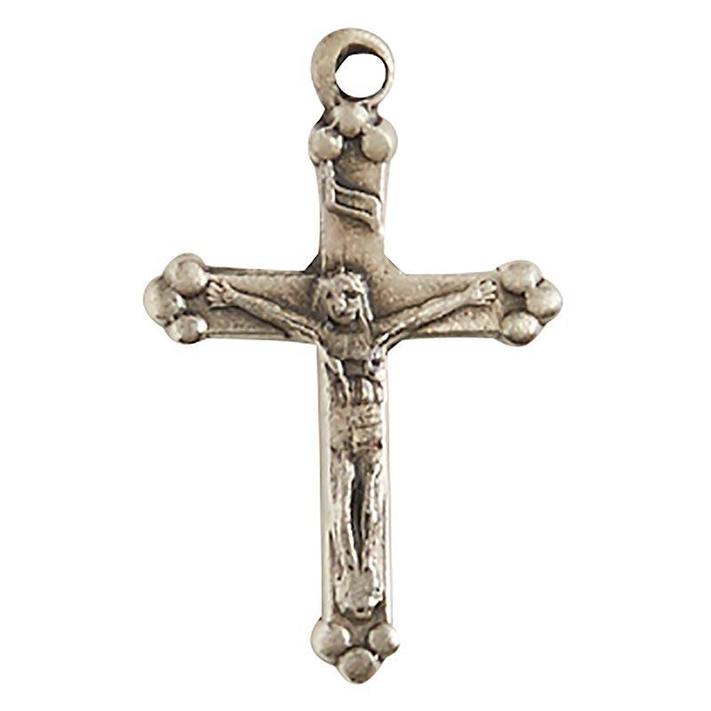 Sterling Silver Small Crucifix Necklace - 18" Chain - Saint-Mike.org