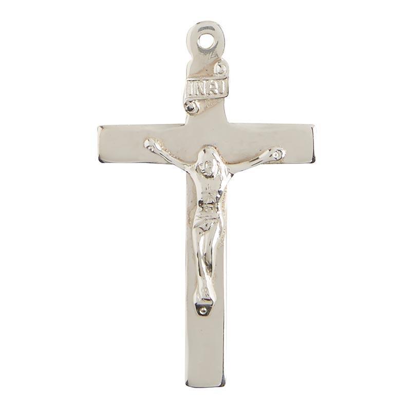 Sterling Silver Crucifix Pendant Necklace - 18" Chain - Saint-Mike.org