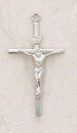 Medium Sterling Silver INRI Crucifix Necklace - 18" Chain - Saint-Mike.org