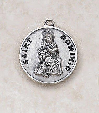 St. Dominic Sterling Silver Medal Pendant Necklace - 20" Chain - Saint-Mike.org