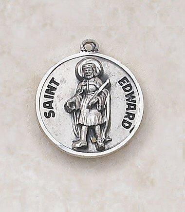 St. Edwards Sterling Silver Medal Pendant Necklace - 20" Chain - Saint-Mike.org