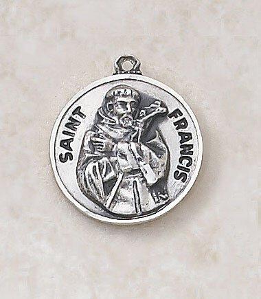 St. Francis Sterling Silver Pendant Necklace - 20" Chain - Saint-Mike.org