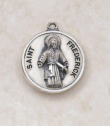 St. Frederick Sterling Silver Pendant Necklace - 20" Chain - Saint-Mike.org