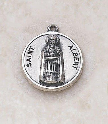 St. Albert Sterling Silver Pendant Necklace - 20" Chain - Saint-Mike.org