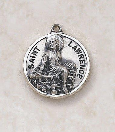 St. Lawrence Sterling Silver Pendant Necklace - 20" Chain - Saint-Mike.org