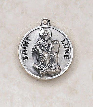 St. Luke Sterling Silver Pendant Necklace - 20" Chain - Saint-Mike.org