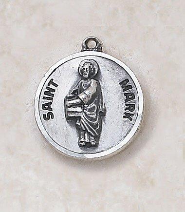 St. Mark Sterling Silver Pendant Necklace - 20" Chain - Saint-Mike.org
