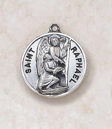 St. Raphael Sterling Silver Pendant Necklace - 20" Chain - Saint-Mike.org
