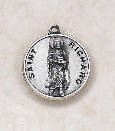 St. Richard Sterling Silver Pendant Necklace - 20" Chain - Saint-Mike.org