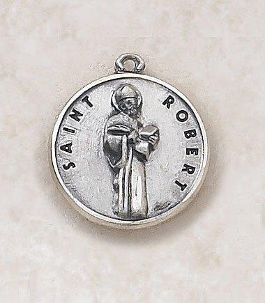 St. Robert Sterling Silver Pendant Necklace - 20" Chain - Saint-Mike.org
