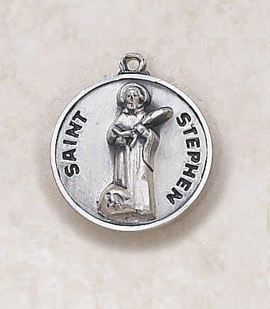 St. Stephen Sterling Silver Pendant Necklace - 20" Chain - Saint-Mike.org
