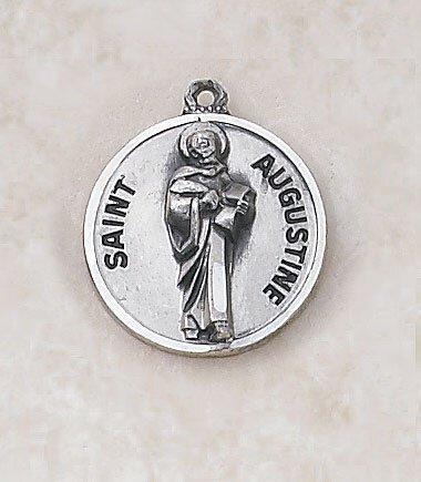 St. Augustine Sterling Silver Pendant Necklace - 20" Chain - Saint-Mike.org