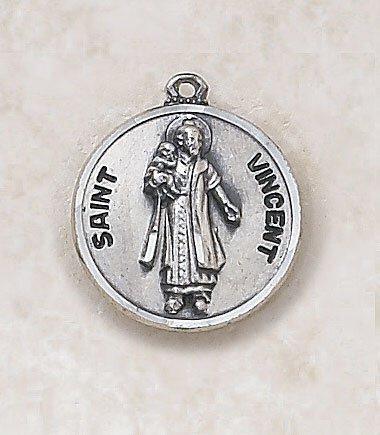 St. Vincent Sterling Silver Pendant Necklace - 20" Chain - Saint-Mike.org