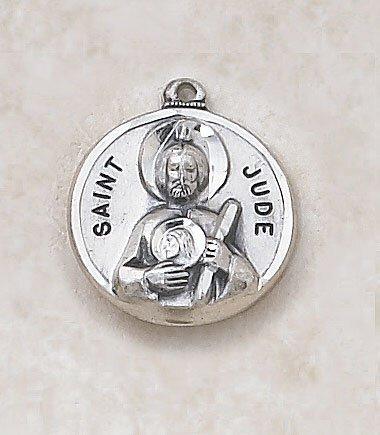 St. Jude Sterling Silver Pendant Necklace - 20" Chain - Saint-Mike.org