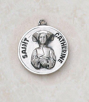 St. Catherine Sterling Silver Pendant Necklace - 18" Chain - Saint-Mike.org