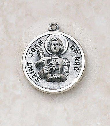 St. Joan of Arc Sterling Silver Pendant Necklace - 18" Chain - Saint-Mike.org