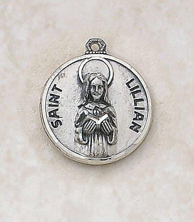 St. Lillian Sterling Silver Pendant Necklace - 18" Chain - Saint-Mike.org