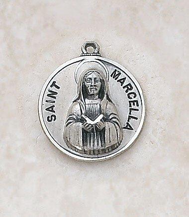 St. Marcella Sterling Silver Pendant Necklace - 18" Chain - Saint-Mike.org