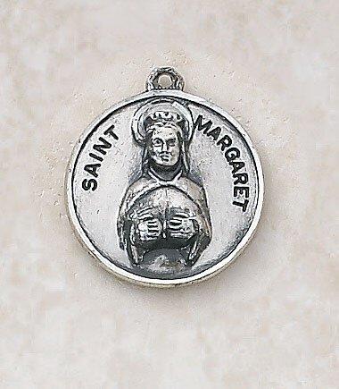 St. Margaret Sterling Silver Pendant Necklace - 18" Chain - Saint-Mike.org
