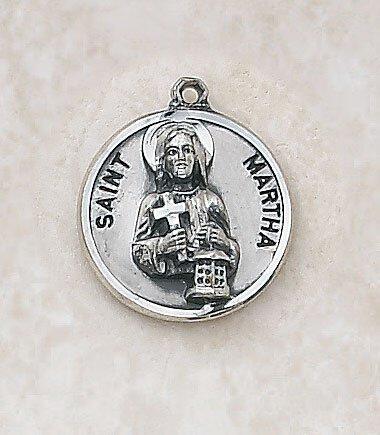 St. Martha Sterling Silver Pendant Necklace - 18" Chain - Saint-Mike.org