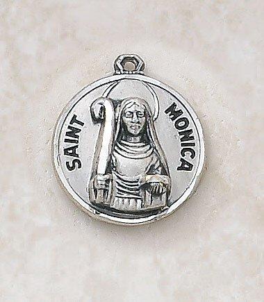 St. Monica Sterling Silver Pendant Necklace - 18" Chain - Saint-Mike.org