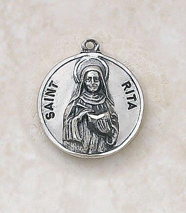 St. Rita Sterling Silver Pendant Necklace - 18" Chain - Saint-Mike.org