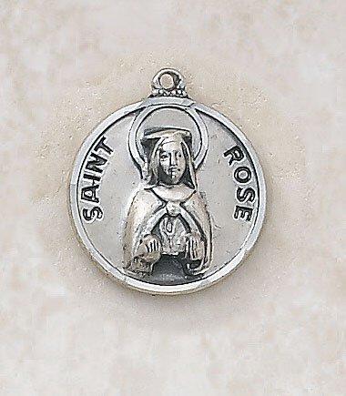 St. Rose Sterling Silver Pendant Necklace - 18" Chain - Saint-Mike.org