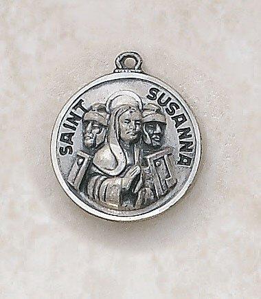 St. Susanna Sterling Silver Pendant Necklace - 18" Chain - Saint-Mike.org