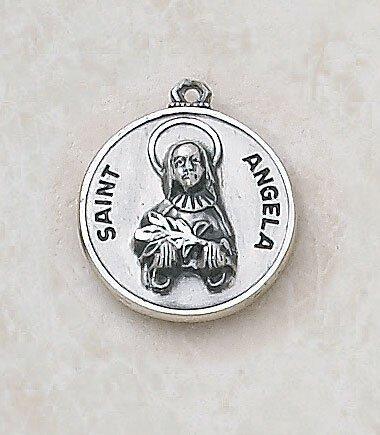 St. Angela Sterling Silver Pendant Necklace - 18" Chain - Saint-Mike.org