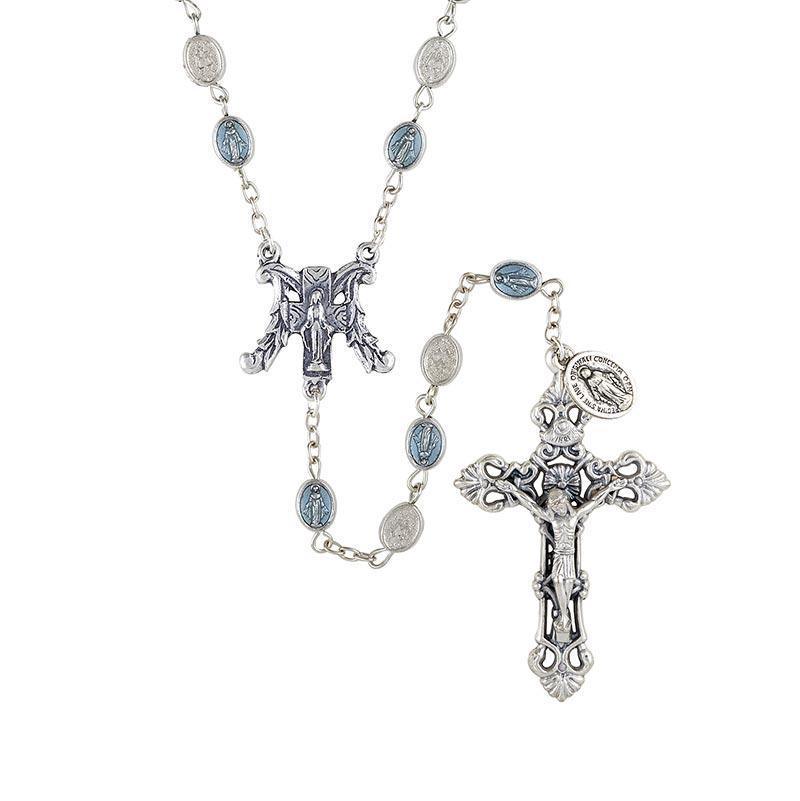 Silver Miraculous Rosary (Paola Carola Collection) - 8mm Bead - Saint-Mike.org