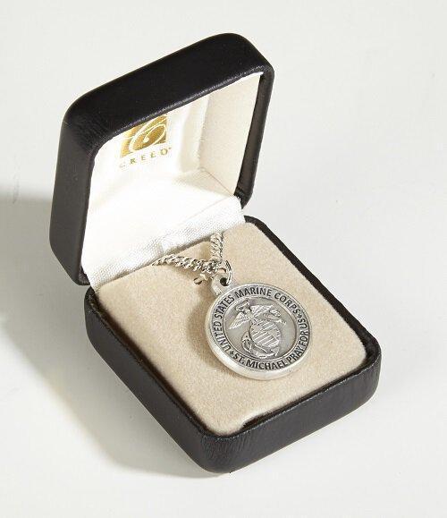 St. Michael Army Pewter Medal Necklace - 20" Chain - Saint-Mike.org