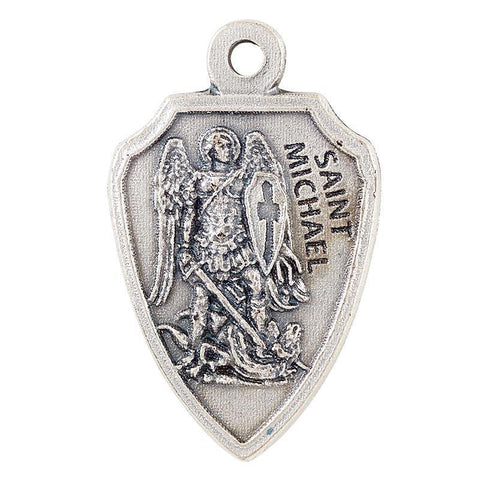St. Michael Pendant Pewter Necklace (Heritage Collection)- 20" Chain - Saint-Mike.org