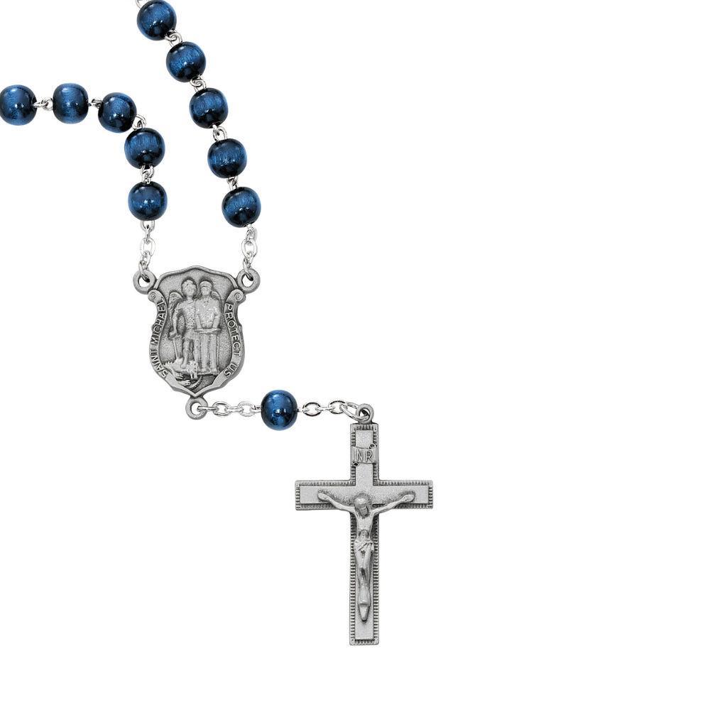 St. Michael Police Auto Rosary - 8mm Beads - Saint-Mike.org